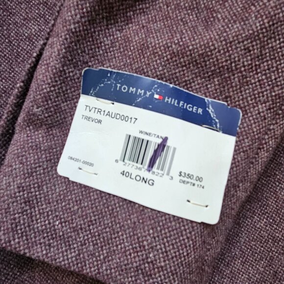 Tommy Hilfiger Trevor jacket sport suit coat Wine Tan Brown 40 Long $350 NWT - Picture 5 of 7
